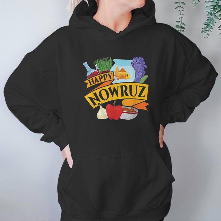 Happy Nowruz Iranian Persian New Year Haft Seen Arrangement Hoodie Gifts for Women