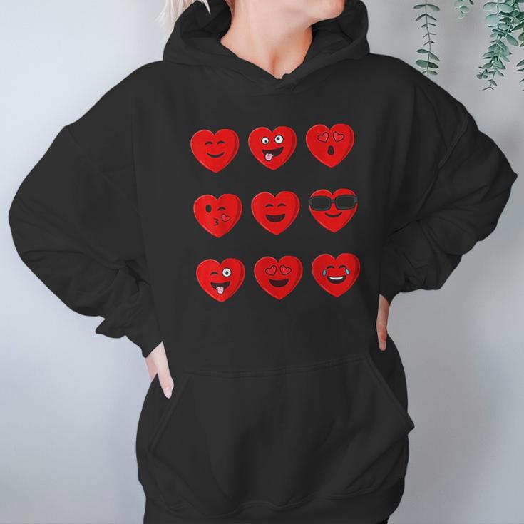 Heart Emojis Valentines Day Funny Emoticons Hoodie Gifts for Women