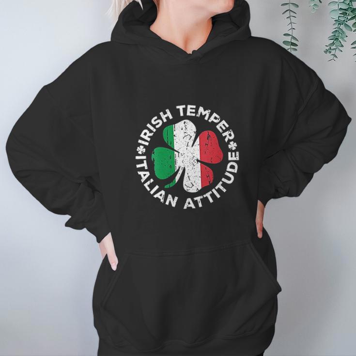 Irish Temper Italian Attitude St Patricks Day Gift Hoodie Gifts for Women