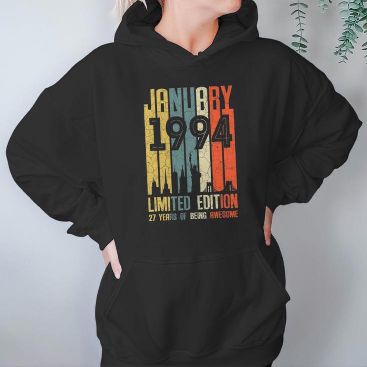 January 1994 27 Years Old 1994 Birthday Gift Hoodie Gifts for Women