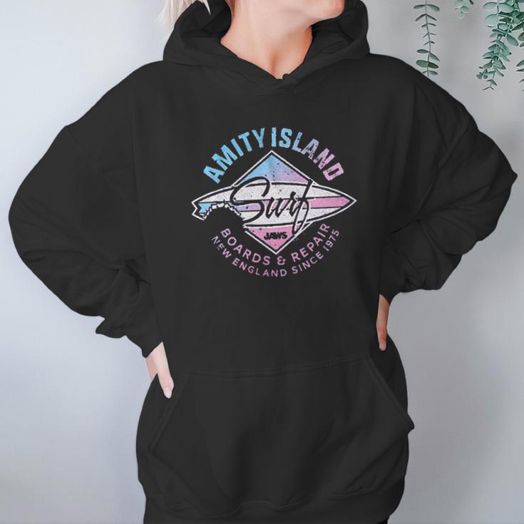 Jaws Amity Island Surf Purple Heather Hoodie Gifts for Women