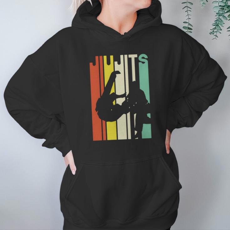 Jiu Jitsu Silhouette Bjj Brazilian Jiu Jitsu Retro Hoodie Gifts for Women