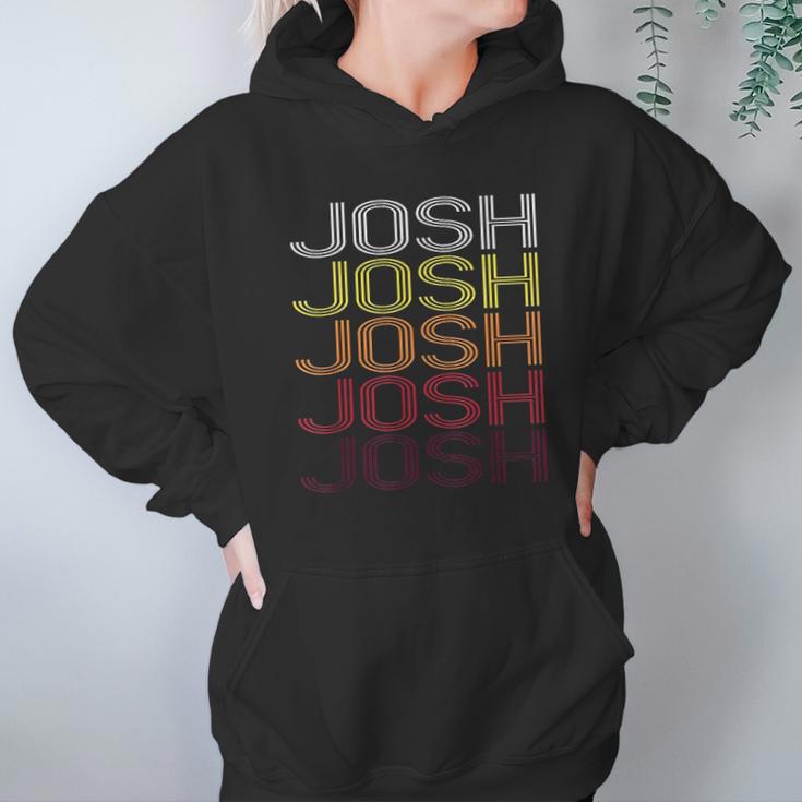 Josh Retro Wordmark Pattern Vintage Style Hoodie Gifts for Women