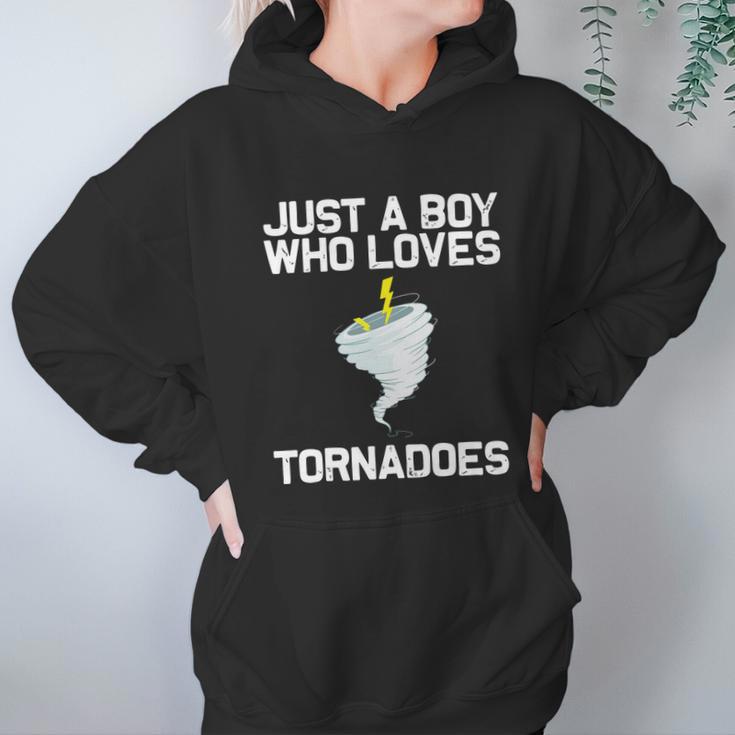 Just A Boy Who Loves Tornadoes Tornado Meteorologist Hoodie Gifts for Women