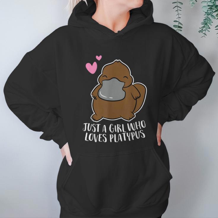 Just A Girl Who Loves Platypus Cute Platypus Girl Graphic Design Printed Casual Daily Basic Hoodie Gifts for Women