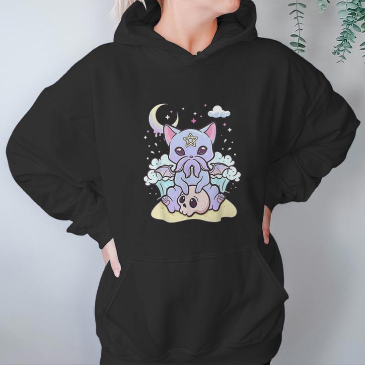 Kawaii Pastel Goth Cute Creepy Creature Skull Hoodie Gifts for Women