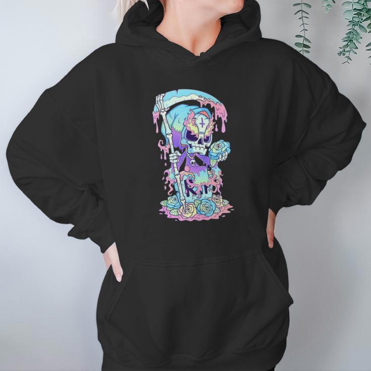 Kawaii Pastel Goth Cute And Creepy Death Grim Reaper Hoodie Gifts for Women