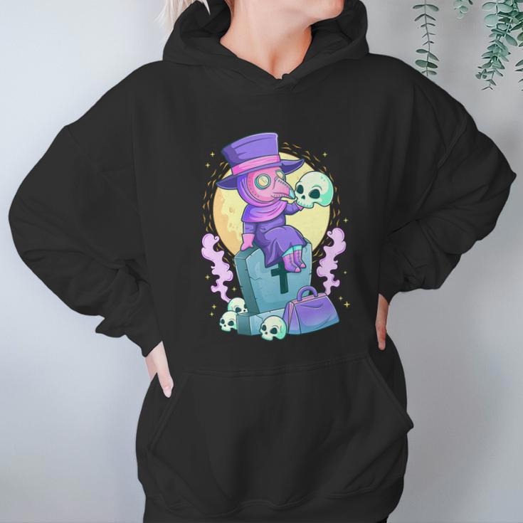 Kawaii Pastel Goth Cute Creepy Plague Doctor Skull Hoodie Gifts for Women