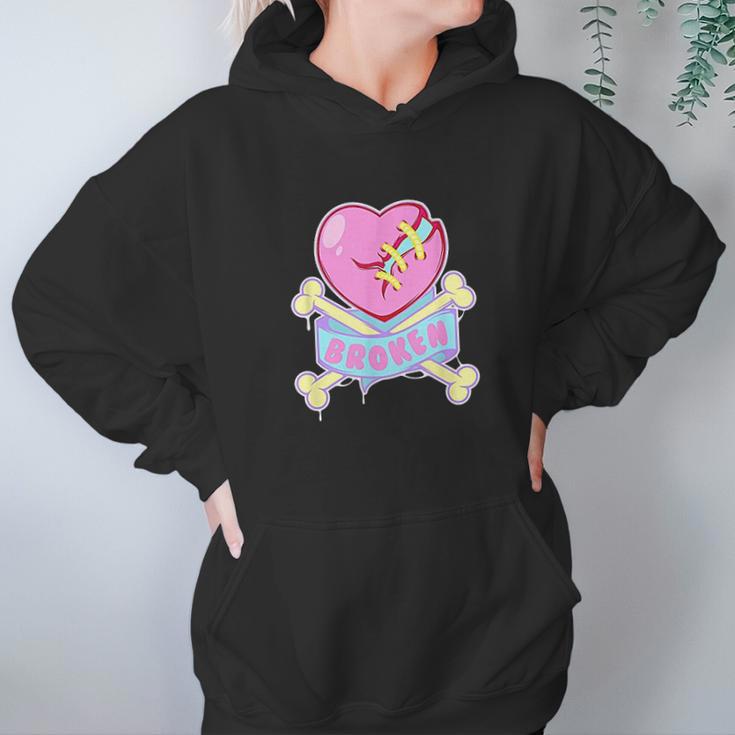 Kawaii Pastel Goth Emo Broken Heart Goth Aesthetic Hoodie Gifts for Women