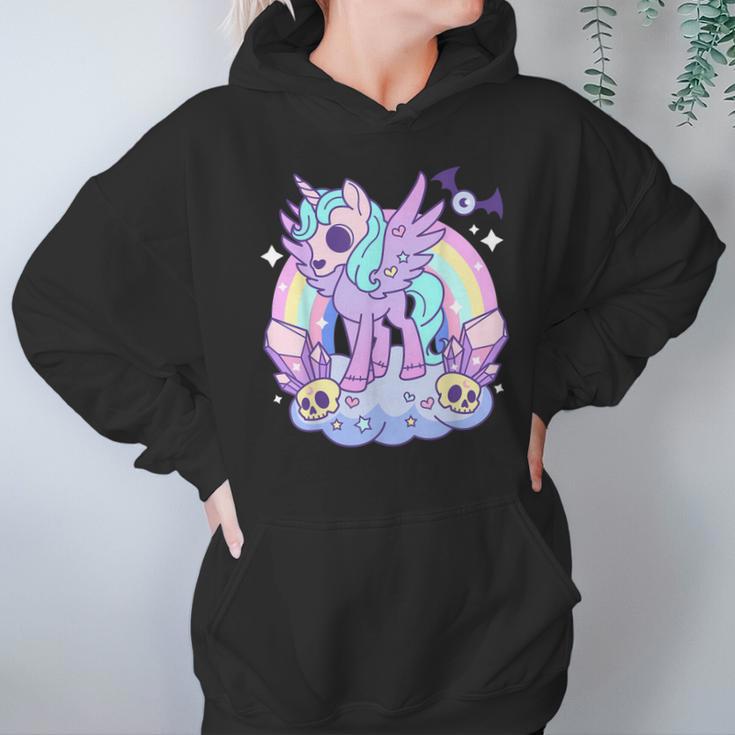 Kawaii Pastel Goth Unicorn Pony - Aesthetic Gothic Skeleton Hoodie Gifts for Women