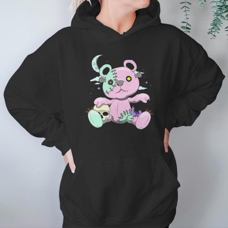 Kawaii Pastel Goth Witchy Bear And Skull Cute Creepy Bear Hoodie Gifts for Women