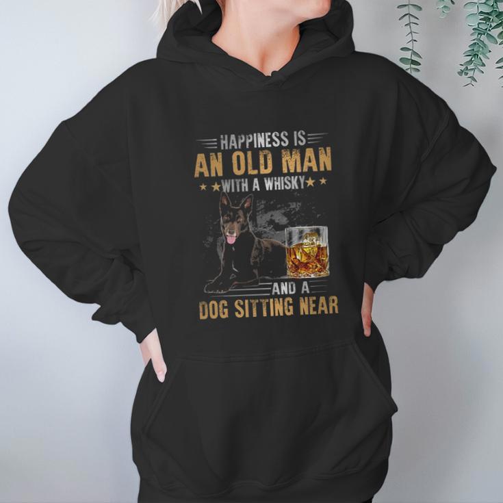 Kelpie An Old Man With A Whisky And A Dog Sitting Near Hoodie Gifts for Women