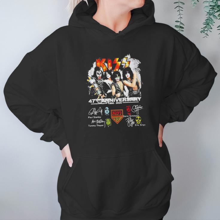 Kiss Band 47Th Anniversary Signatures Hoodie Gifts for Women