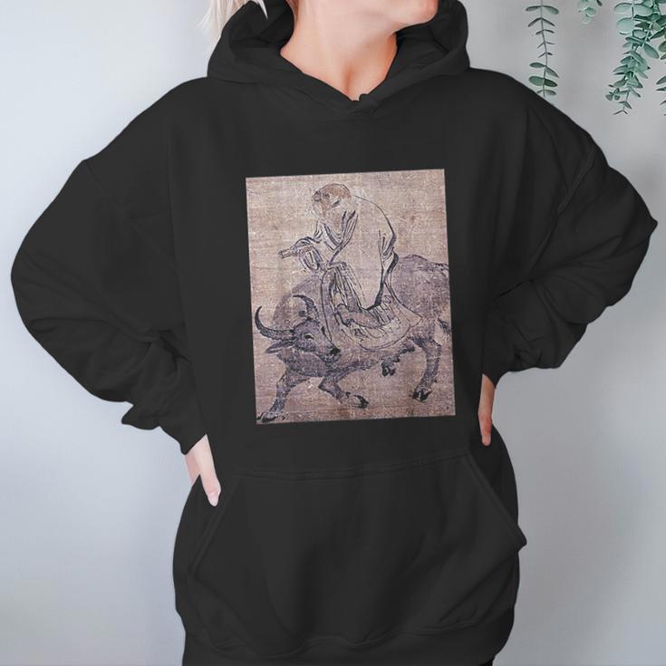 Laozi On Ox Lao Tzu Tao Te Ching Taoism Chinese Religion Hoodie Gifts for Women