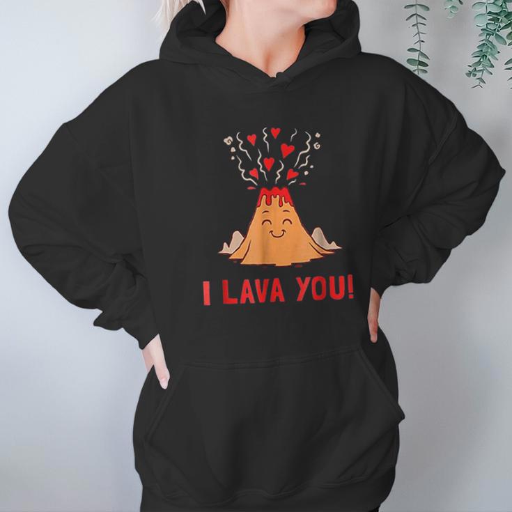 I Lava You Funny Volcano Valentines Love Hoodie Gifts for Women