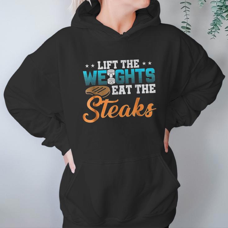 Lift Weight Eat Steaks Meat Eater Carnivore Lifting Hoodie Gifts for Women