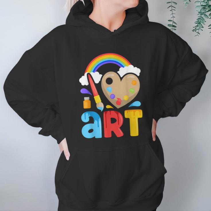 I Love Art Artist Painter Colorful Paintingkids Girls Hoodie Gifts for Women