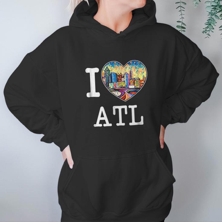 I Love Atlanta Georgia Atl Peach State Skyline Hoodie Gifts for Women