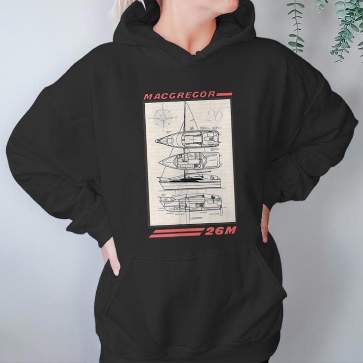 Macgregor 26M Sailboat Line Drawing Graphic Design Printed Casual Daily Basic Hoodie Gifts for Women