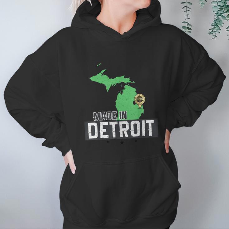 Made In Detroit Michigan State Map Motor City Area Graphic Design Printed Casual Daily Basic Hoodie Gifts for Women