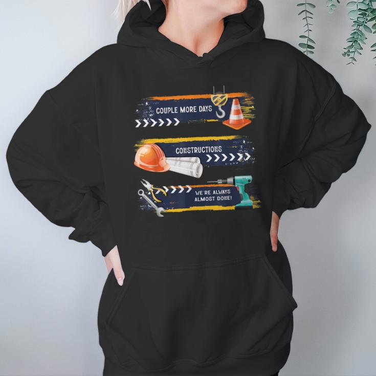 Mens Couple More Days Construction We’Re Always Almost Done Hoodie Gifts for Women