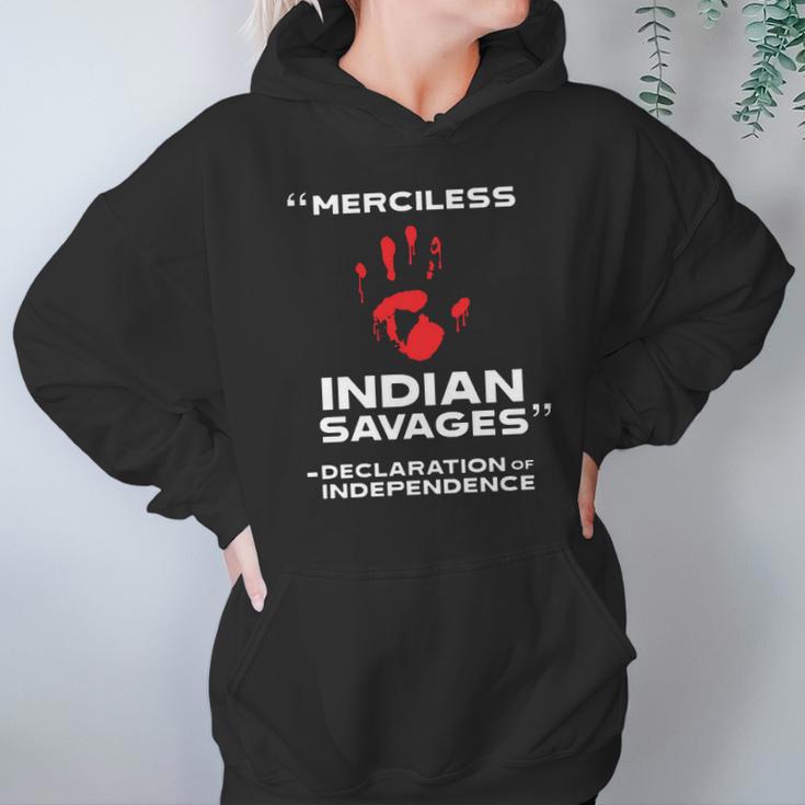 Merciless Indian Savages – Declaration Of Independence Blood Hand Hoodie Gifts for Women