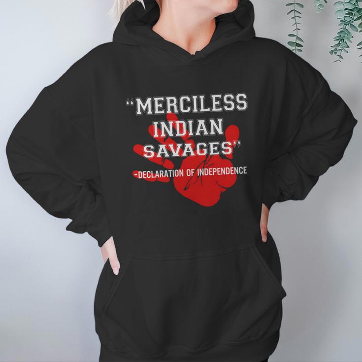 Merciless Indian Savages – Declaration Of Independence Red Hand Hoodie Gifts for Women