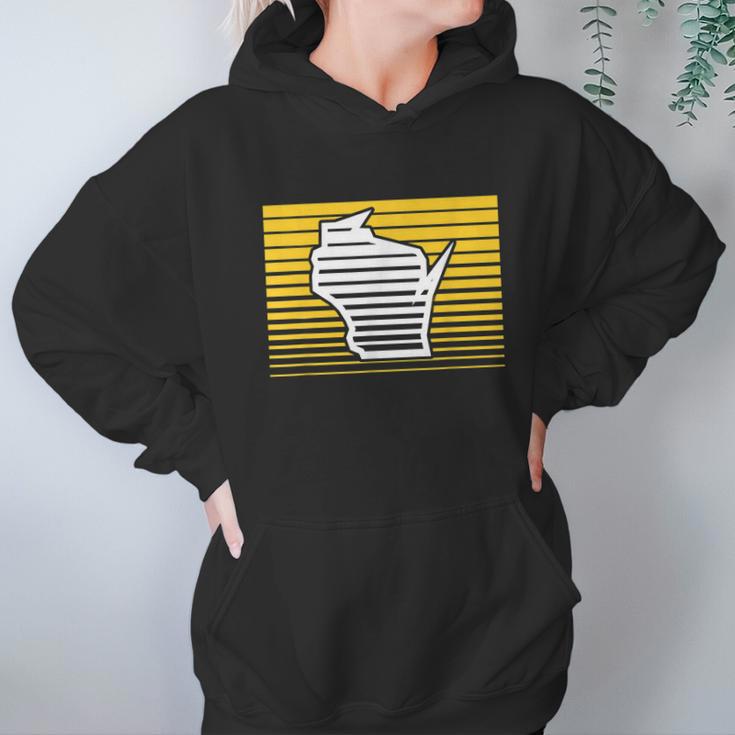 Milwaukee Wisconsin Retro Gradient Stripes Hoodie Gifts for Women