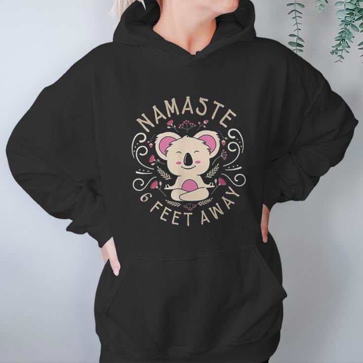 Namaste Stay 6 Feet Away Social Distancing Yoga Design Hoodie Gifts for Women