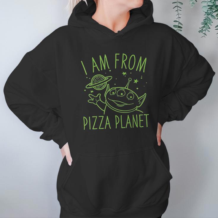 Neon Green Alien Pizza Planet Hoodie Gifts for Women