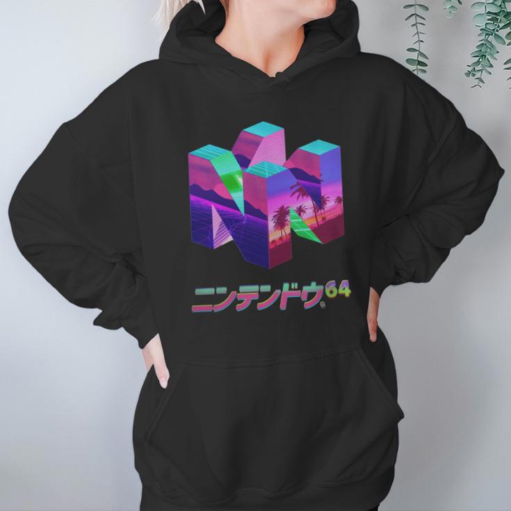 Nintendo 64 Vaporwave N64nintendo64 Console Game Vaporwave Vapor Vape Wave Retro Hoodie Gifts for Women