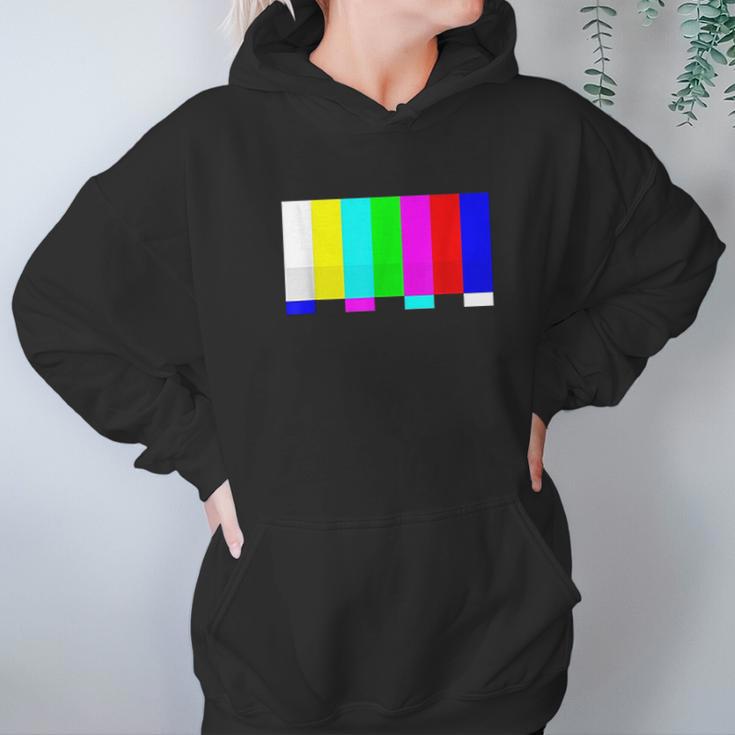 No Signal Television Screen Color Bars Test Pattern Hoodie Gifts for Women