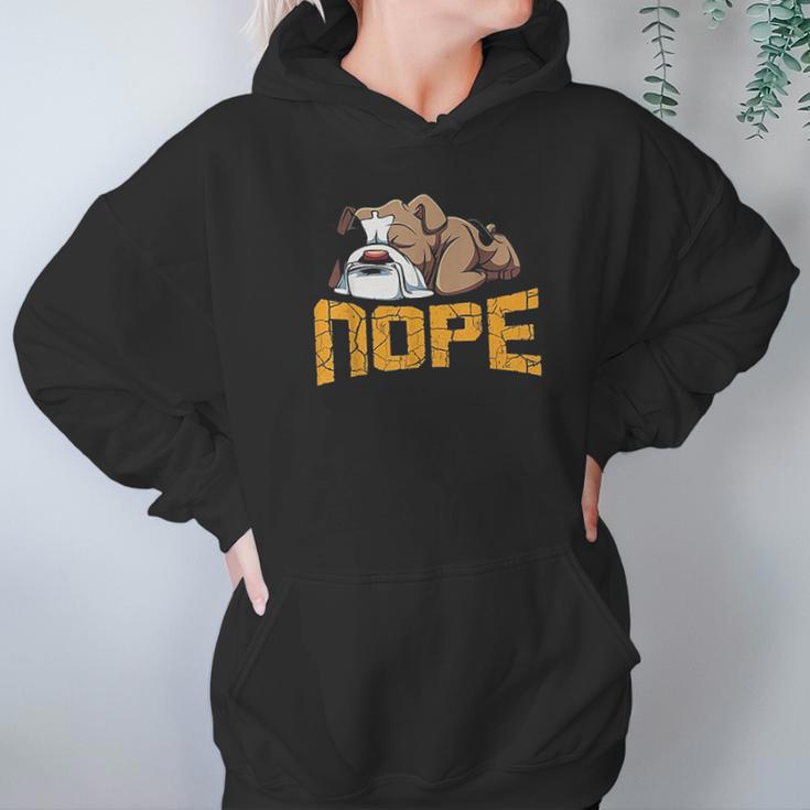 Nope Lazy English Bulldog Funny Dog Pet Lover Hoodie Gifts for Women