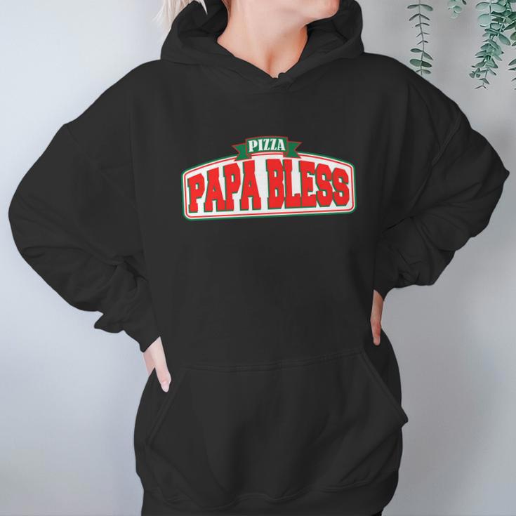 Papa Bless Pizza Funny Meme Prank Logo Hoodie Gifts for Women