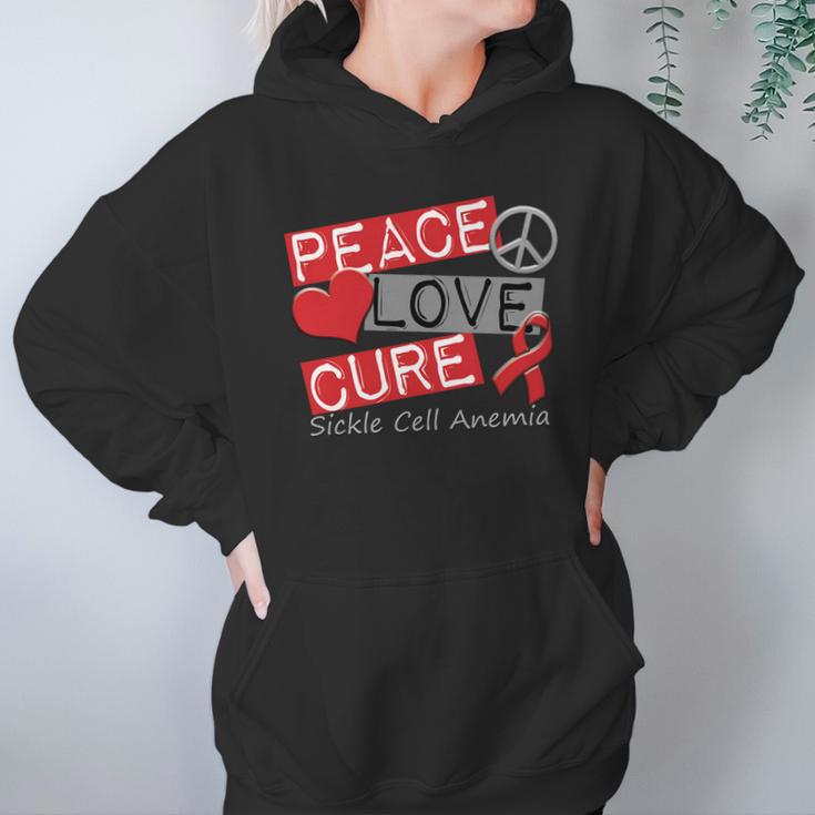 Peace Love Cure Sickle Cell Anemia Hoodie Gifts for Women