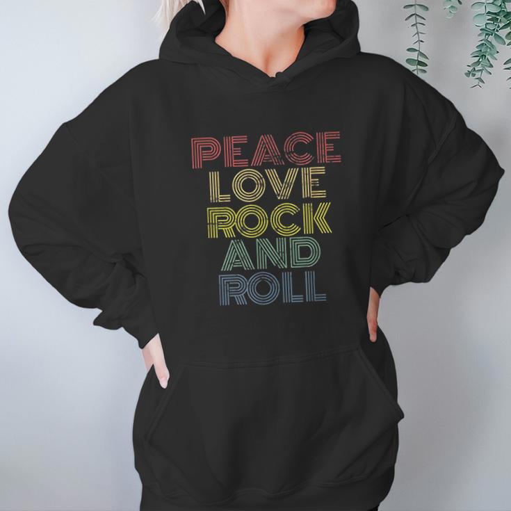 Peace Love Rock And Roll Hoodie Gifts for Women