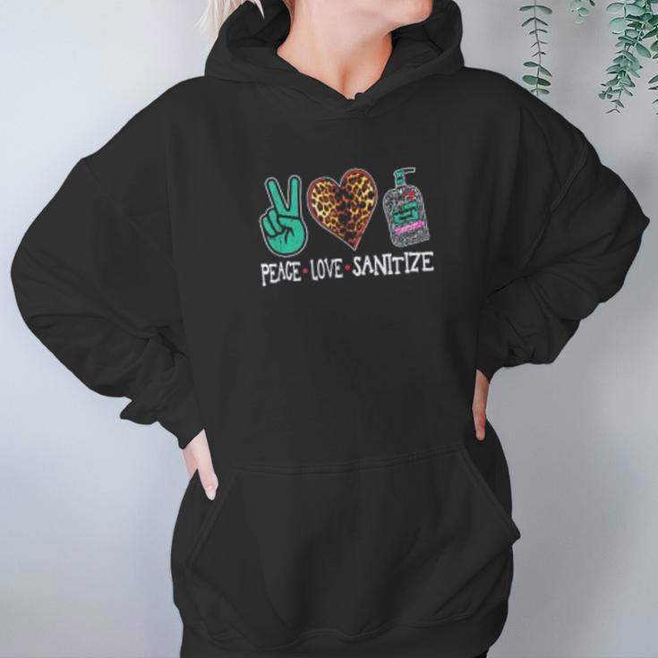 Peace Love Sanitize Funny Social Distancing Hoodie Gifts for Women