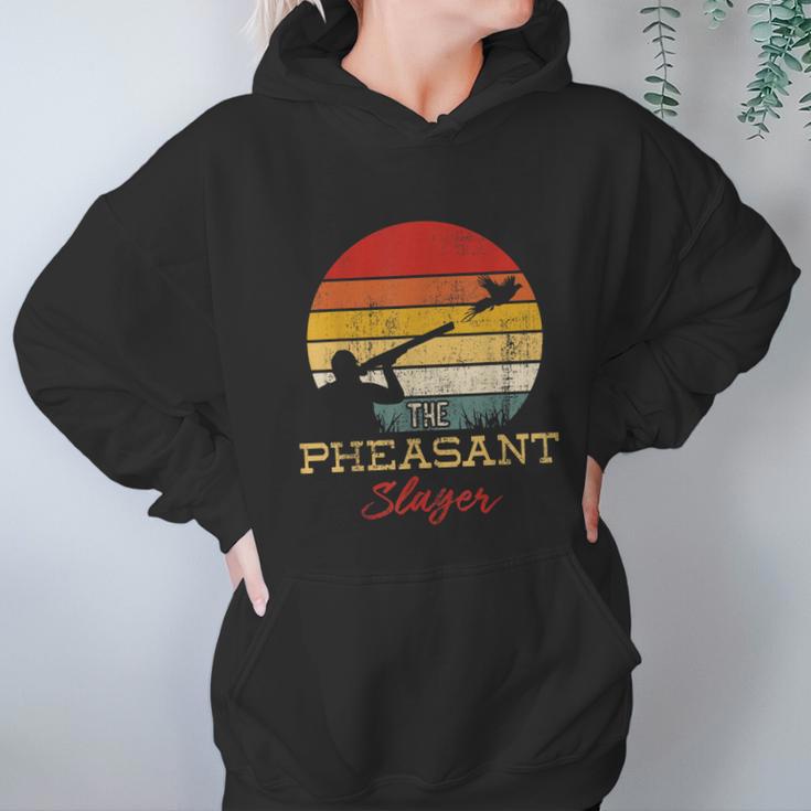 Pheasant Slayer Flying Bird Hunter Shooting Hunting Hoodie Gifts for Women