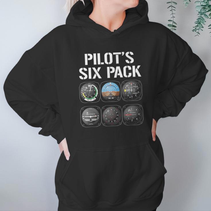 Pilot Six Pack Funny Pilot Aviation Flying Gift Hoodie Gifts for Women