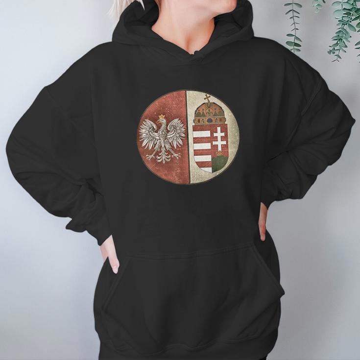 Poland Hungary Heritage Vintage Look Polska Hungarian Hoodie Gifts for Women