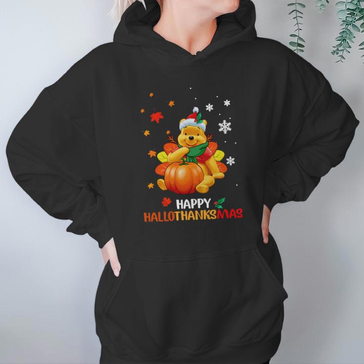 Pooh Bear Happy Hallothanksmas Hoodie Gifts for Women