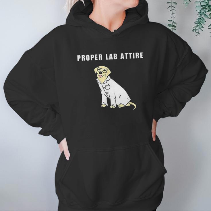 Proper Lab Attire Funny Laboratory Dog Pun Science Hoodie Gifts for Women