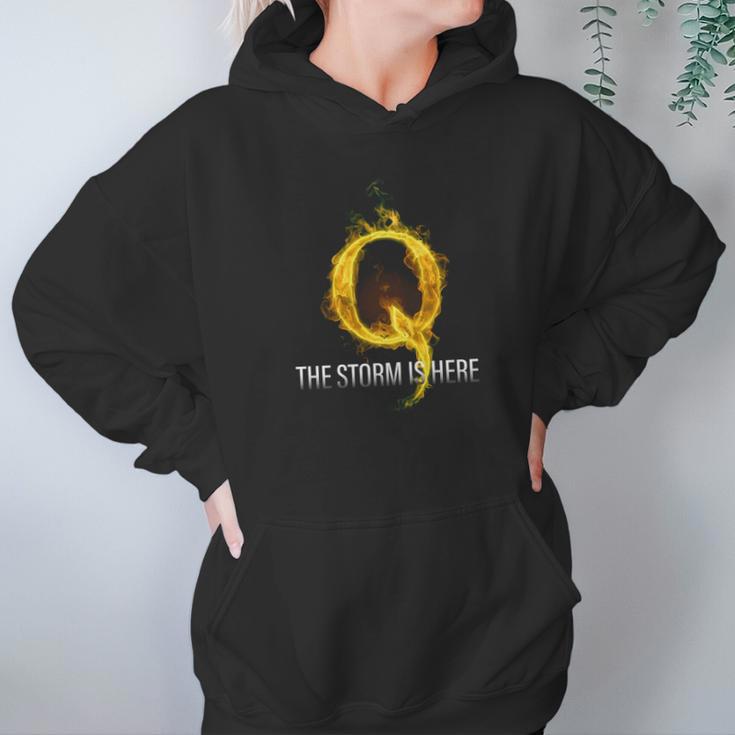 Q Anon T-Shirt The Storm Is Here Hoodie Gifts for Women