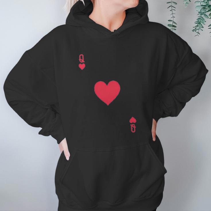 Queen Of Hearts Playing Card Easy Halloween Costume Hoodie Gifts for Women