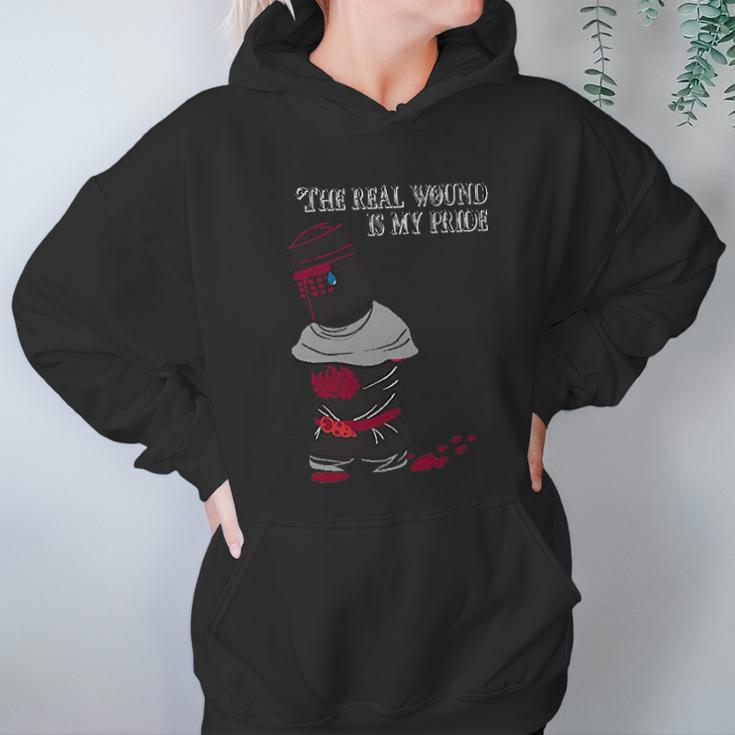 The Real Wound Is My Pride Funny Comedy Satire Black Knight Hoodie Gifts for Women