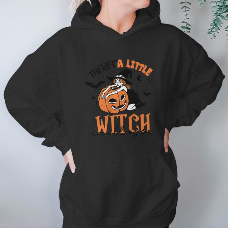 Theres A Little Witch In All Of Us Pumpkin Hoodie Gifts for Women