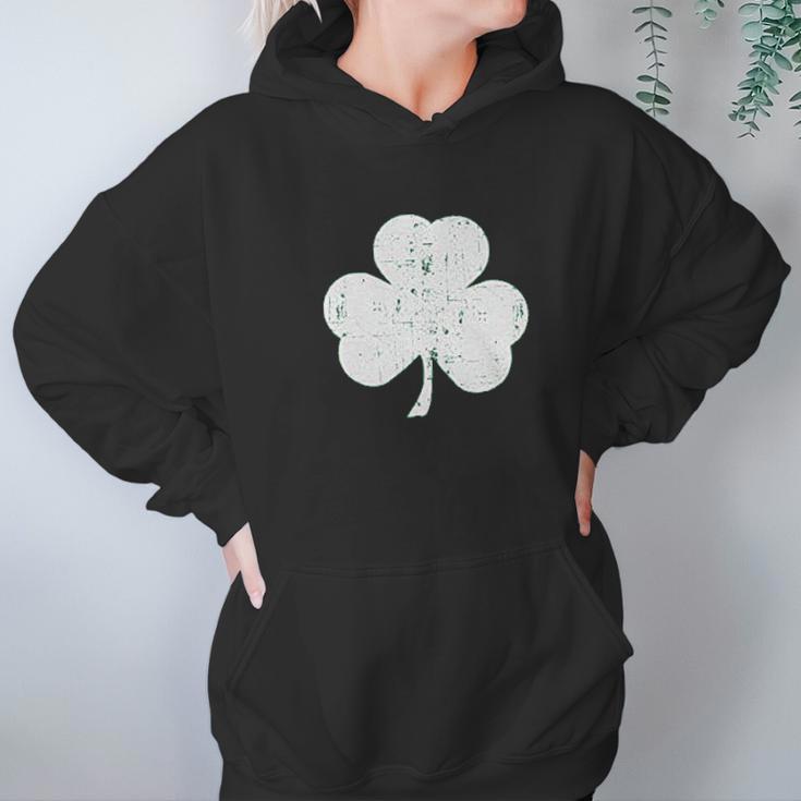 Retro Heather Green Distressed Shamrock Hoodie Gifts for Women