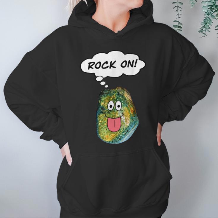 Rock On Funny Rockhound Geology Rockhounding Hoodie Gifts for Women