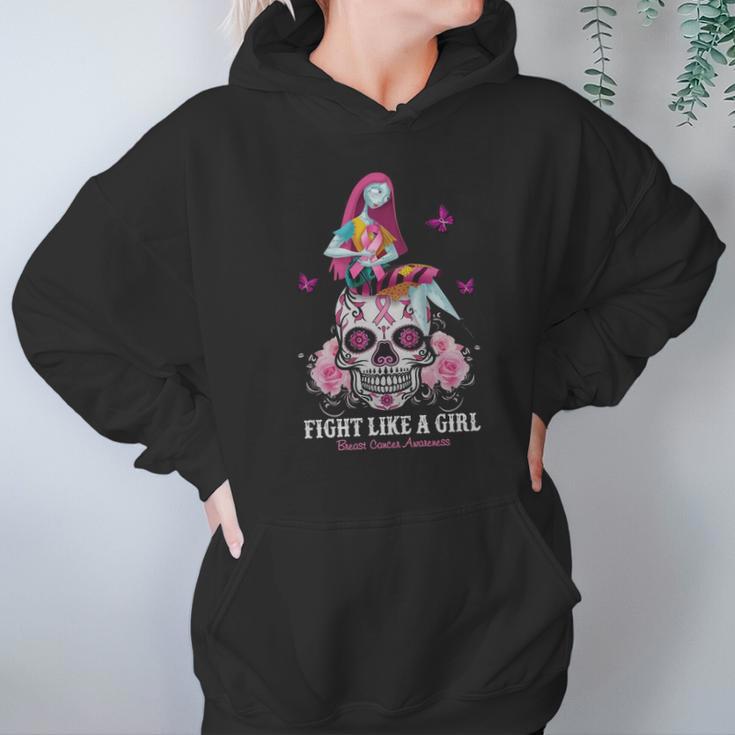 Sally Fight Like A Girl Breast Cancer Awareness Sugar Skull Shirt Hoodie Gifts for Women