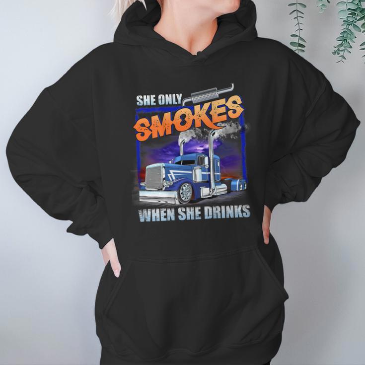 She Only Smokes When She Drinks Hoodie Gifts for Women